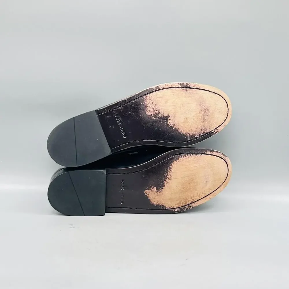 Cole Haan Shoes Mens 10 Black Leather Tassel Loafers Slip On Dress Round Toe